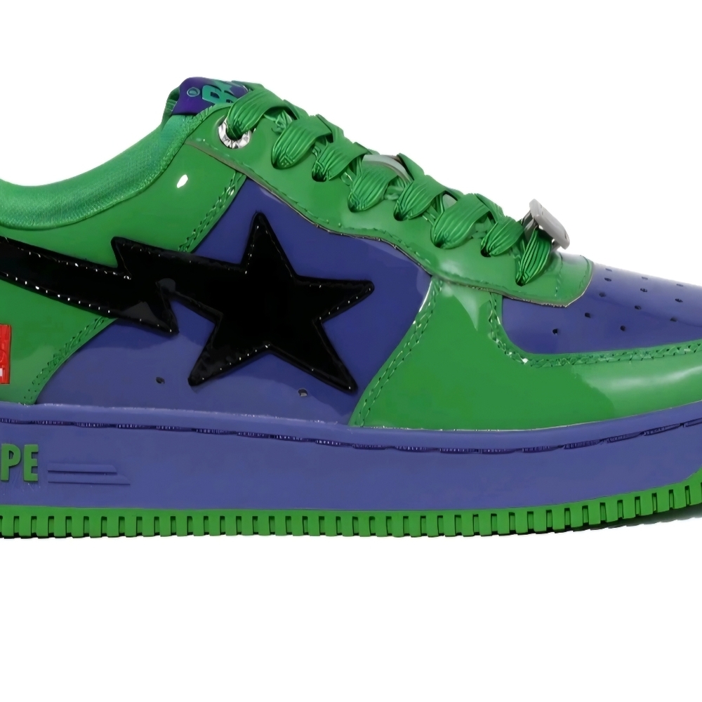 RARE A BATHING APE x Marvel Comics Bape Sta Low 'Hulk' US Men's Size 11 - Picture 4 of 11